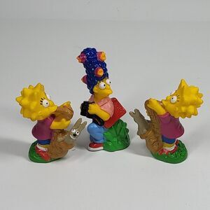 3 The Simpsons Action Figures Lisa Marge TCFFC 1990 Vintage Toys